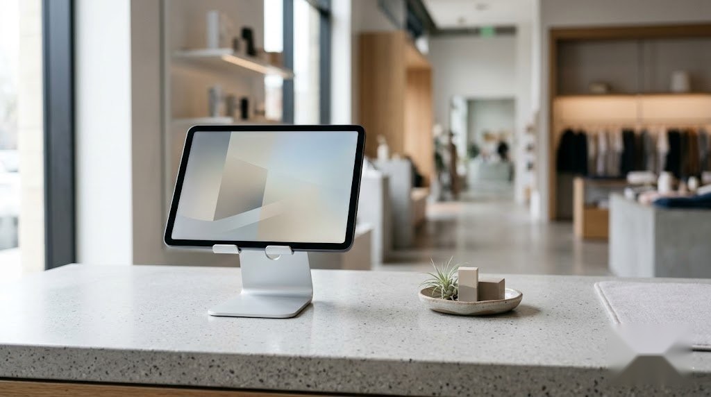 Pre-configured Vizbl iPad on a showroom counter
